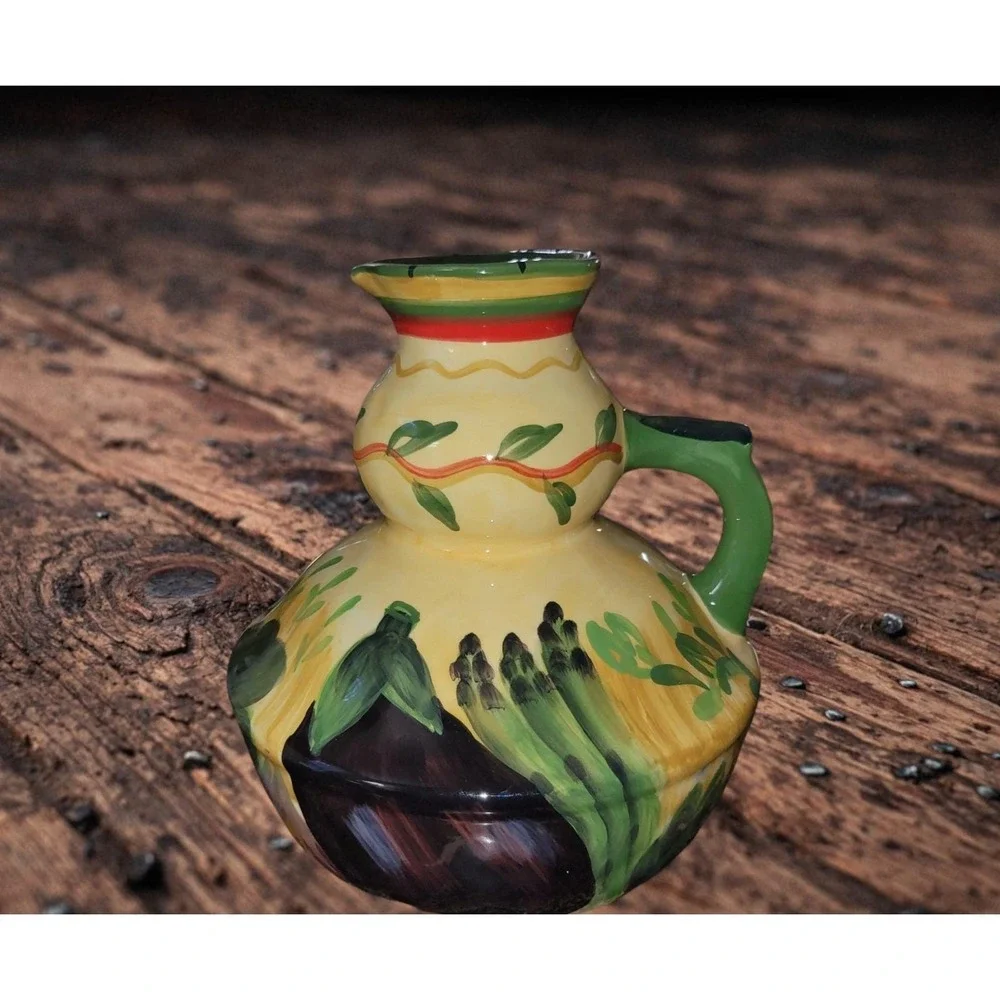 Certified International Pamela Gladding Vegetable Cruet Yellow Excellent Ceramic